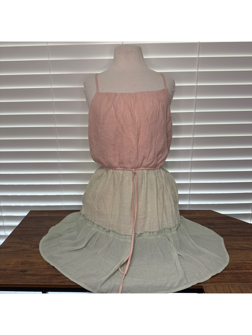 A.U.W Colorblock Tiered Summer Dress with Spaghetti Straps Juniors XL